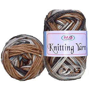 mg enterprise knitting yarn thick chunky wool coffee mix 300 gm best used with knitting needles crochet needles wool yarn for knitting by mg enterpris w xg