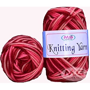 mg enterprise knitting yarn thick chunky wool deep strawberry 400 gm best used with knitting needles crochet needles wool yarn for knitting by mg enterpris f gh