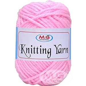 mg enterprise knitting yarn thick chunky wool pink 200 gm best used with knitting needles crochet needles wool yarn for knitting by mg enterpris r si
