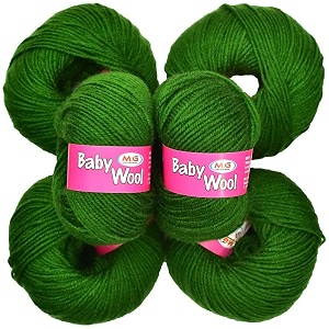 mg enterprise 100 acrylic wool leaf green pack of 12 baby wool wool ball hand knitting woolart craft soft fingering crochet hook yarn needle knitting yarn thread dyed  h