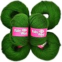 M.G ENTERPRISE 100% Acrylic Wool Leaf Green (Pack of 12) Baby Wool Wool Ball Hand Knitting Wool/Art Craft Soft Fingering Crochet Hook Yarn, Needle Knitting Yarn Thread Dyed … H