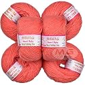 M.G ENTERPRISE 100% Acrylic Wool Red (10 pc) Baby Soft 4 ply Wool Ball Hand Knitting Wool/Art Craft Soft Fingering Crochet Hook Yarn, Needle Knitting Yarn Thread Dye I