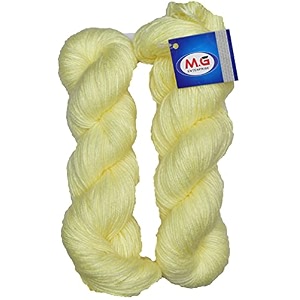 mg enterprise os wal brilon lemon 500 gm wool hank hand knitting wool
