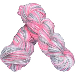 mg enterprise os wal multi pink grey mix 300 gm wool hank hand knitting woolart craft soft fingering crochet hook yarn needle knitting yarn thread dye r