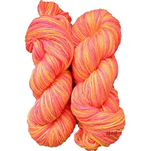 mg enterprise os wal multi orange 400 gm wool hank hand knitting woolart craft soft fingering crochet hook yarn needle knitting yarn thread dye ea