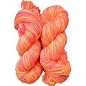 M.G Multi Orange (200 gm) Wool Hank Hand Knitting Wool/Art Craft Soft Fingering Crochet Hook Yarn, Needle Knitting Yarn Thread dye CA