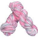 M.G ENTERPRISE Os wal Multi Pink Grey Mix (400 gm) Wool Hank Hand Knitting Wool/Art Craft Soft Fingering Crochet Hook Yarn, Needle Knitting Yarn Thread dye S