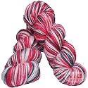M.G ENTERPRISE Os wal Red Berry 2 (400 gm) Wool Hank Hand Knitting Wool/Art Craft Soft Fingering Crochet Hook Yarn, Needle Knitting Yarn Thread dye F