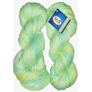 mg woolen mills craze multi apple green 400 gm wool hank hand knitting woolart craft soft fingering crochet hook yarn needle knitting yarn thread dyed