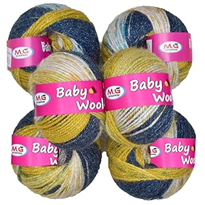 mg enterprise premium wool 100 acrylic wool bluestone 14 pc baby wool mg wool ball hand knitting woolart craft soft mg fingering crochet hook yar yf
