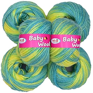 mg enterprise premium wool 100 acrylic wool multi green 12 pc baby wool mg wool ball hand knitting woolart craft soft mg fingering crochet hook yar xc
