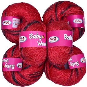 mg enterprise premium wool 100 acrylic wool redmix 12 pc baby wool mg wool ball hand knitting woolart craft soft mg fingering crochet hook yar da