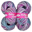 M.G ENTERPRISE Premium Wool 100% Acrylic Wool Purple Mix (12 pc) Baby Wool M/G Wool Ball Hand Knitting Wool/Art Craft Soft M/G Fingering Crochet Hook Yar TE