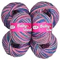 M.G ENTERPRISE Premium Wool 100% Acrylic Wool Multi Violet (12 pc) Baby Wool M/G Wool Ball Hand Knitting Wool/Art Craft Soft M/G Fingering Crochet Hook Yar TB