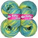 M.G ENTERPRISE Premium Wool 100% Acrylic Wool Multi Green (12 pc) Baby Wool M/G Wool Ball Hand Knitting Wool/Art Craft Soft M/G Fingering Crochet Hook Yar XC