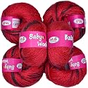 M.G ENTERPRISE Premium Wool 100% Acrylic Wool Redmix (12 pc) Baby Wool M/G Wool Ball Hand Knitting Wool/Art Craft Soft M/G Fingering Crochet Hook Yar DA