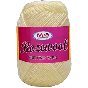 mg enterprise rosewool cream 200 gms wool ball hand knitting woolart craft soft fingering crochet hook yarn needle knitting yarn thread dyed- art-fhh