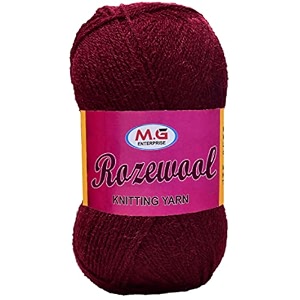 mg enterprise rosewool mehroon 200 gms wool ball hand knitting woolart craft soft fingering crochet hook yarn needle knitting yarn thread dyed- art-fif
