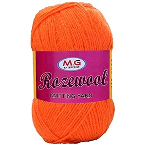 mg enterprise rosewool orange 200 gms wool ball hand knitting woolart craft soft fingering crochet hook yarn needle knitting yarn thread dyed- art-fig