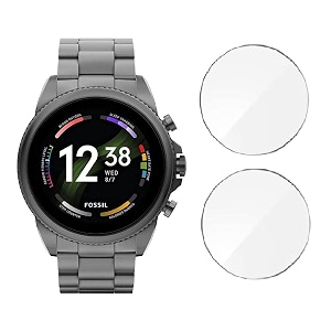 mgrj tempered glass screen protector for fossil gen 6 42mm  44mm menwomen michael kors gen 6 bradshaw pack of 2