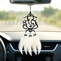 M H Villa Ganesha Feather Dream Catcher Car Decoration Items Interior Spiritual Charm Car Hanging Accessories Interior Protection Ornament for Positive Vibes Car Mirror Hanging Gift