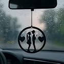 M H Villa Love-Bird Car Hanging Dream Catcher for Stylish Car Decoration Items Interior, Handmade Boho Charm Car Hanging Accessories Interior, Feathered Ornament Car Mirror Hanging Gift