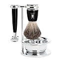MÜHLE RYTMO Wet Shaving Kit for Men, Manual Shaving Set, Black