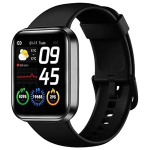 smart watch for men women boys girls kids  single touch interface water resistant workout modes quick charge sports smartwatch  black
