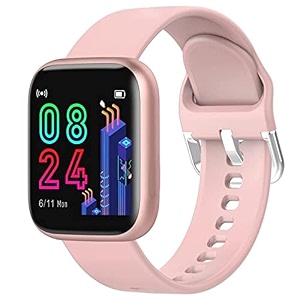 m i smart watch for men women boys girls kids - single touch interface water resistant workout modes quick charge sports smartwatch pink