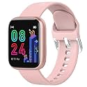 m i Smart Watch for Men, Women, Boys, Girls, Kids - Single Touch Interface, Water Resistant, Workout Modes, Quick Charge Sports Smartwatch, Pink