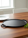 M KHARAVAD Iron Tawa with Wooden Handle