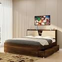 The MM Furniture store 1 Hunter Crest King Size Bed with Headboard and Drawer Storage, 72 x 78 inches