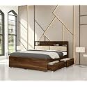 The MM Furniture store Hunter Royal Queen Size Bed with Headboard and Drawer Storage, 60 x 78 inches