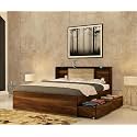 The M M Furniture Store Zulu Queen Size Bed with Headboard, Box Storage &amp; Optional Side Drawer Storage – 60x78
