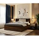 The M M Furniture Store Crescent King Size Bed with Headboard &amp; Box Storage – 72x78