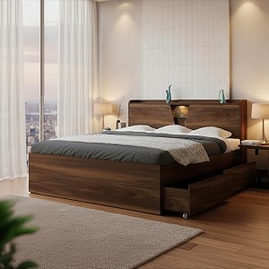 the mm furniture store hunter prime queen size bed with headboard and drawer storage 60 x 78 inches