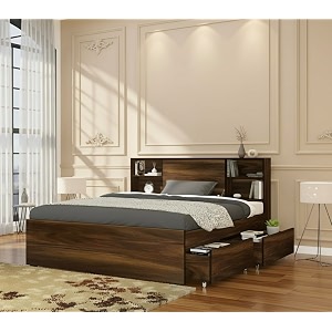 the mm furniture store hunter bliss queen size bed with headboard and drawer storage 60 x 78 inches