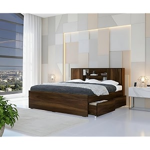 the mm furniture store hunter comfort king size bed with headboard and drawer storage 72 x 78 inches
