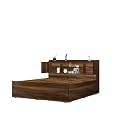 The M M Furniture Store Crescent King Size Bed with Headboard &amp; Box Storage – 72x78