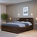 The M M Furniture Store � Queen &amp; King Size Engineered Wood Bed with Storage Options (Velmora, King Bed with Box &amp; Headboard Storage)