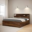 The M M Furniture Store Bed (Luminous, King Size Bed with Left Drawer)