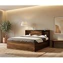 The M M Furniture Store Midnight Queen Size Bed with Headboard &amp; Box Storage – 60x78