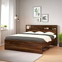 The M M Furniture Store � Queen &amp; King Size Engineered Wood Bed with Storage Options (Velmora, Queen Bed with Headboard Storage Only)