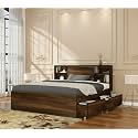 The MM Furniture store Hunter Bliss Queen Size Bed with Headboard and Drawer Storage, 60 x 78 inches