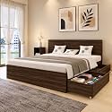The M M Furniture Store Cozy Queen Size Bed with Headboard, Box Storage &amp; Optional Side Drawer Storage – 60x78