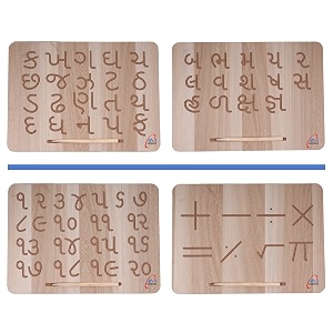 a m wooden gujarati alphabet amp number tracing board for kids  montessori learning board  gujarati varnamala numbers amp maths practice  early learning educational toy