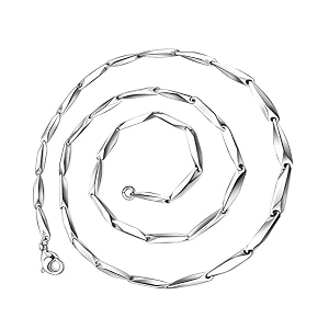 m men style clasic design rice chain silver stainless steel chain for men and women