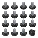 M METERXITY 16-Pack Furniture Feet, M8 Thread Adjustable Furniture Levelers, Adjustable Leveling Feet Supports 5280LBS for Tables/Cabinets/Large Base Supports [Black]