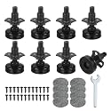 M METERXITY 8-Pack Furniture Feet 3/8"-16 Thread w T-Nut Kit 2640LBS Black