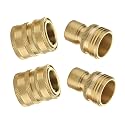 M MINGLE Garden Hose Quick Connect Fittings, 3/4” GHT, Solid Brass, 2-Pack